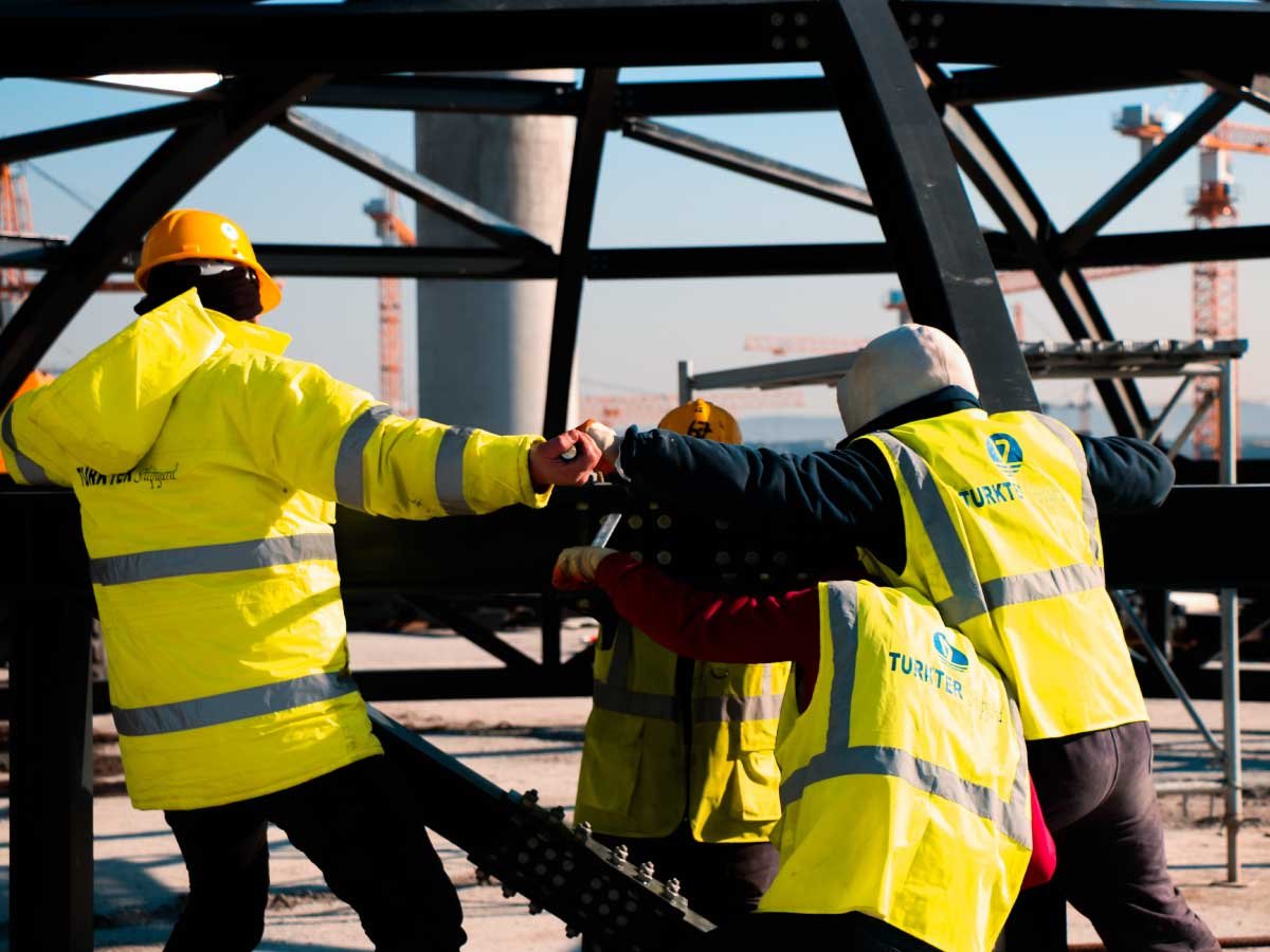 Construction Workers on an Active Worksite